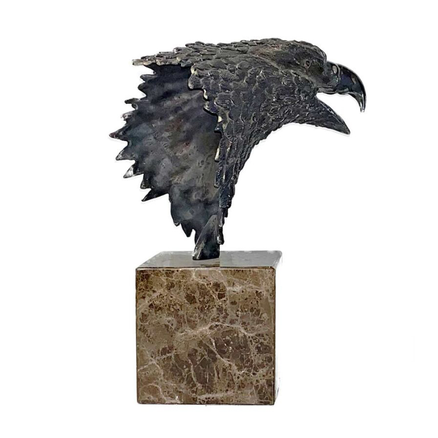 Bronze Eagle Head Sculpture