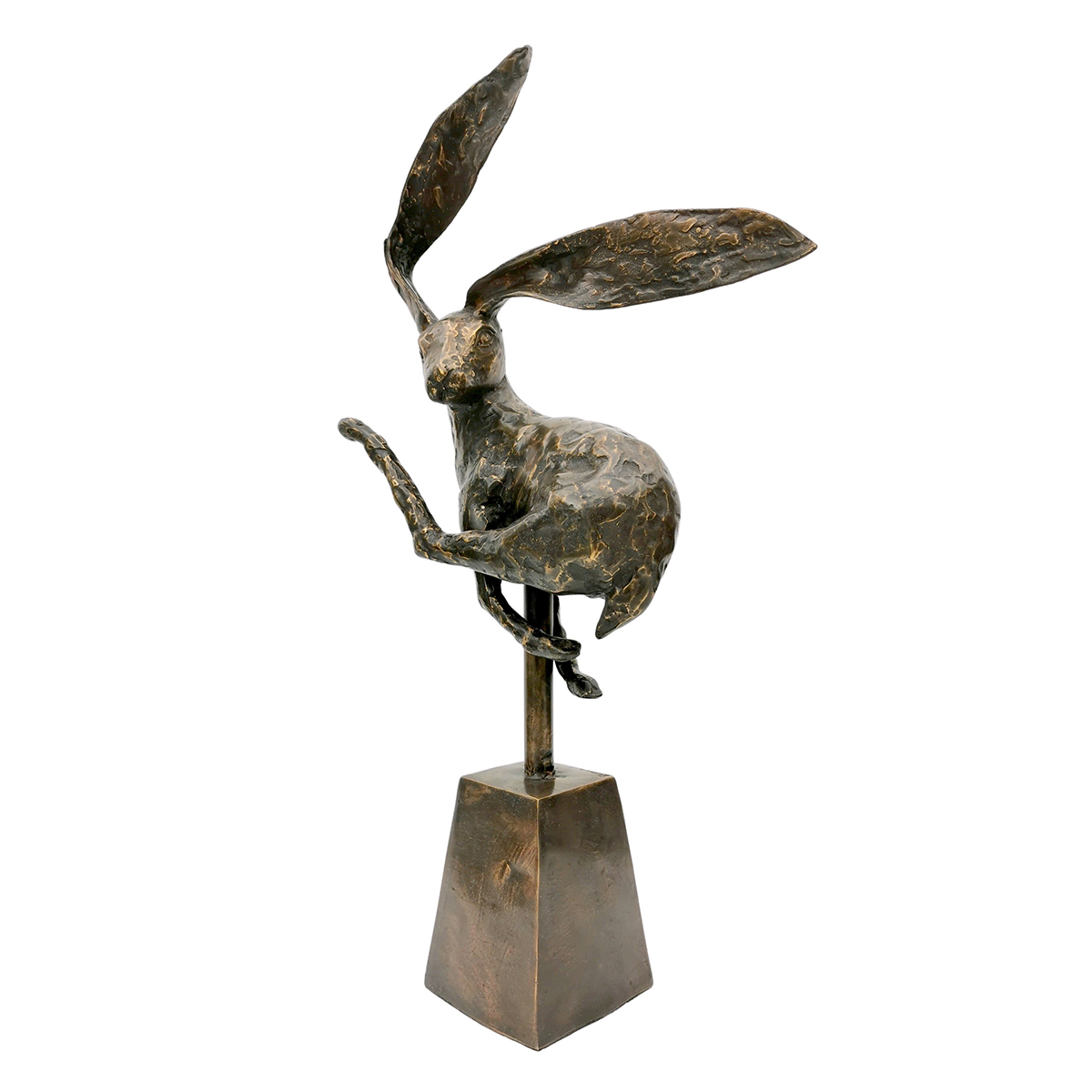 Small Bronze Hare Sculpture