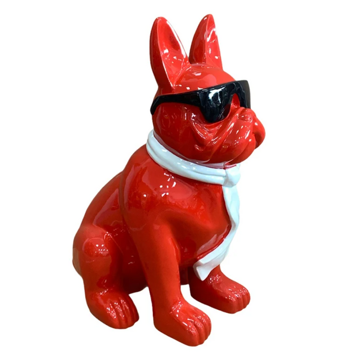 Red French Bulldog Statue