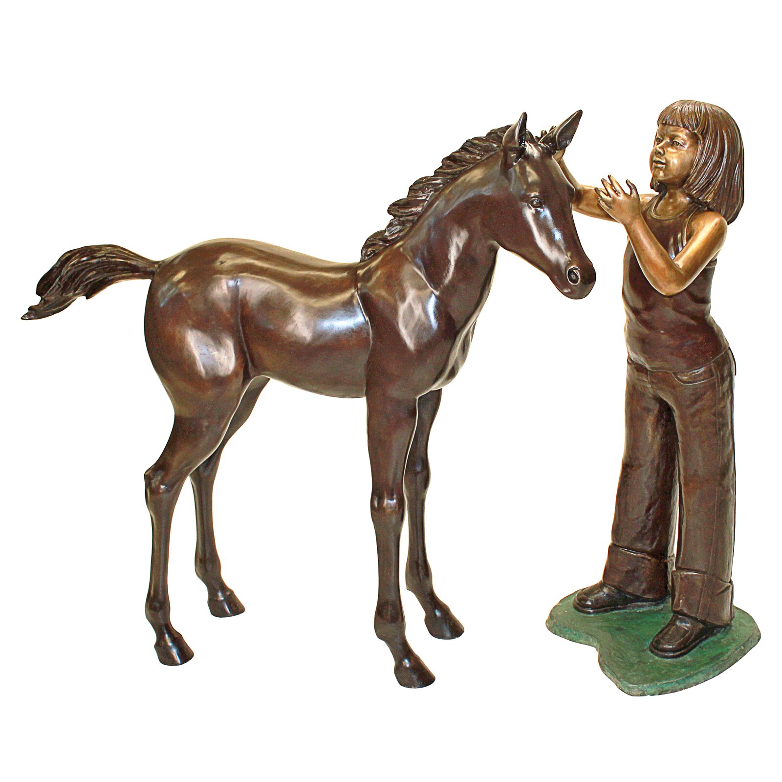 Girl with Horse Statue