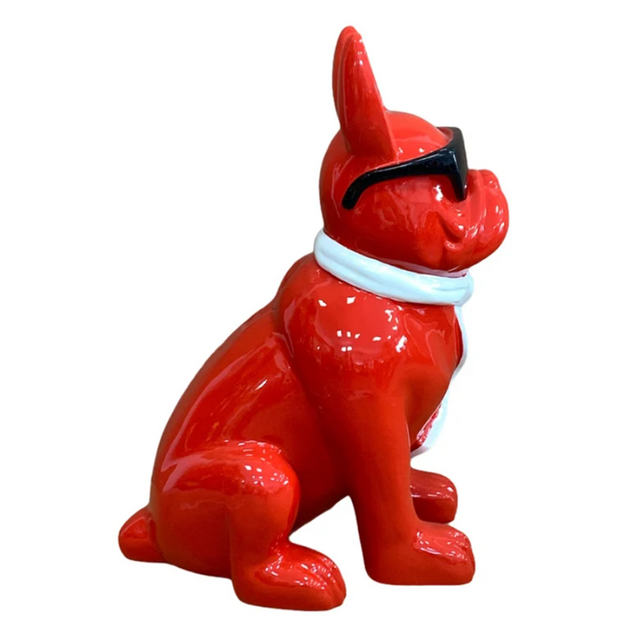 statue bouledogue rouge