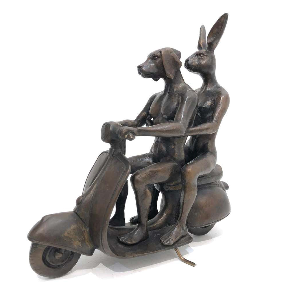 Rabbit and Dog Sculpture