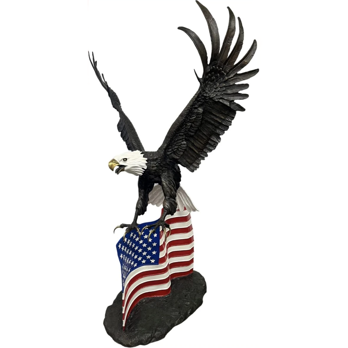 Eagle Statue with American Flag