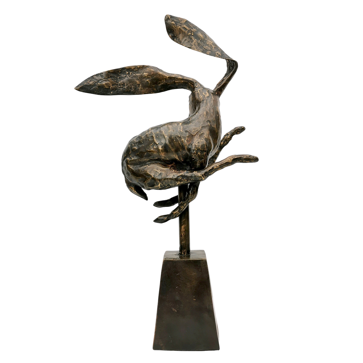 Small Bronze Hare Sculpture