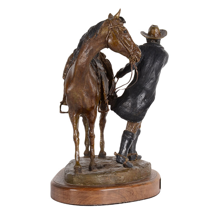 Cowboy And Horse Statue