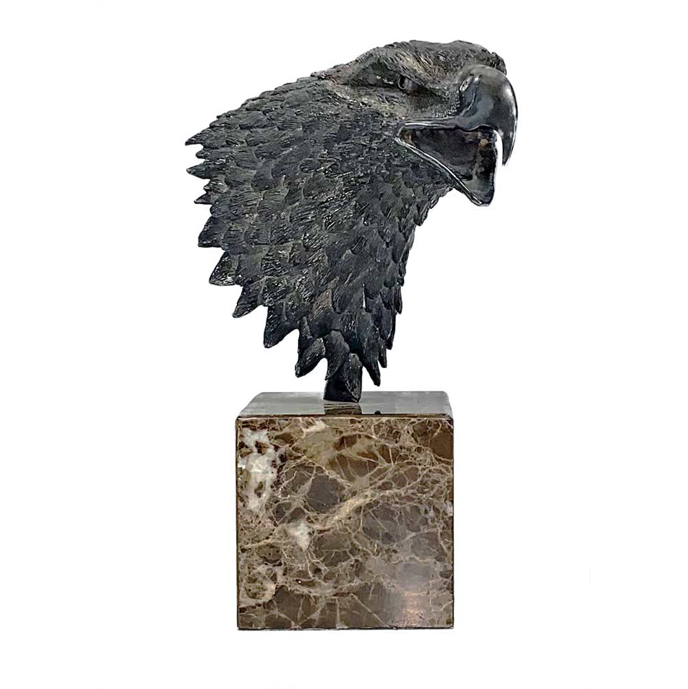 Bronze Eagle Head Sculpture