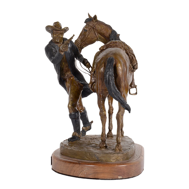 Cowboy And Horse Statue