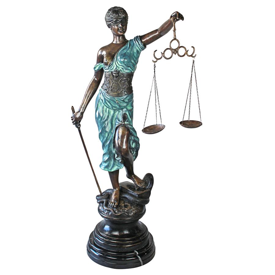 Blind Lady Justice Bronze Statue