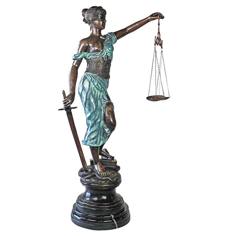 Blind Lady Justice Bronze Statue