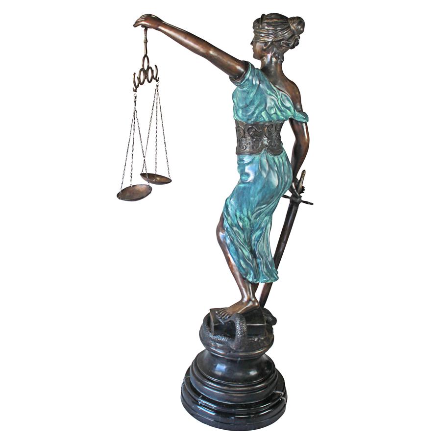 Blind Lady Justice Bronze Statue