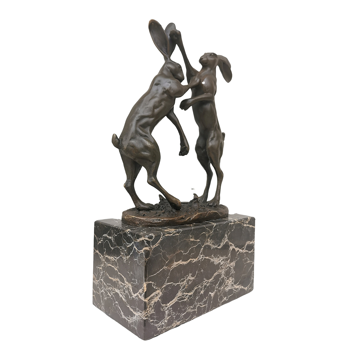 Boxing Hares Bronze Sculpture