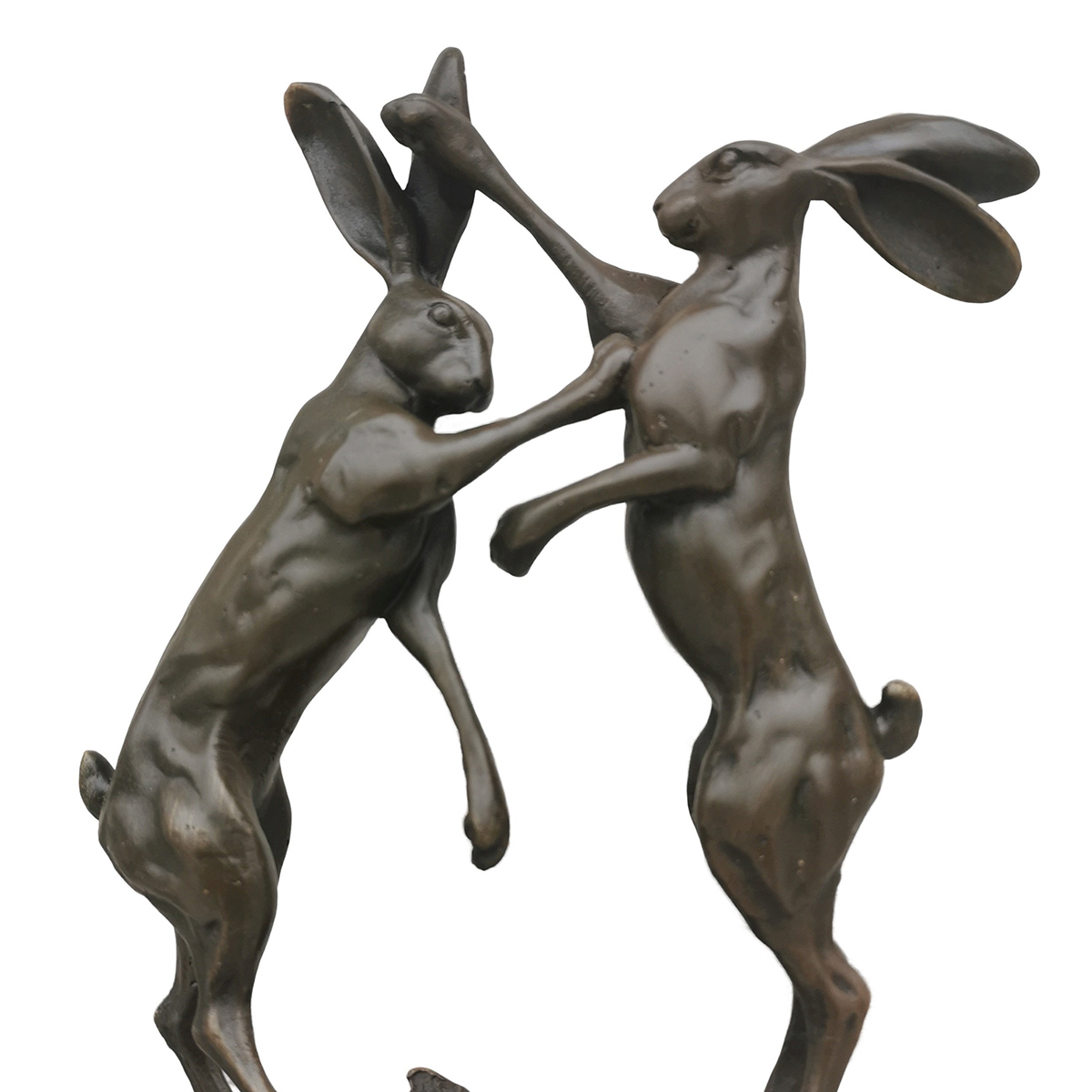 Boxing Hares Bronze Sculpture