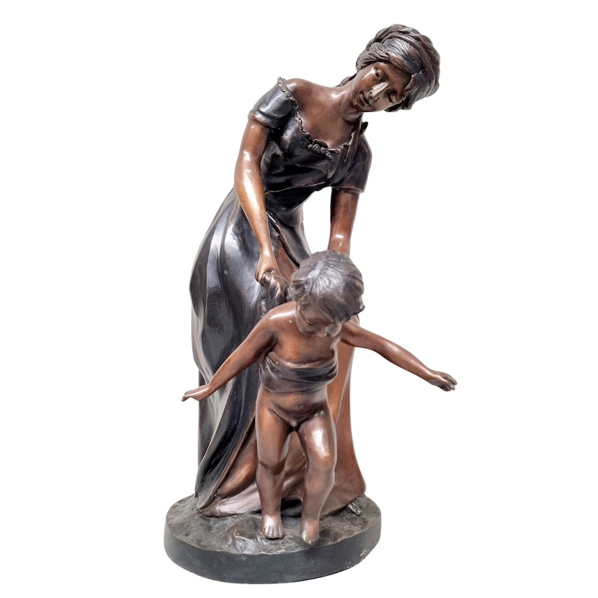 Mother and Baby Bronze Statue