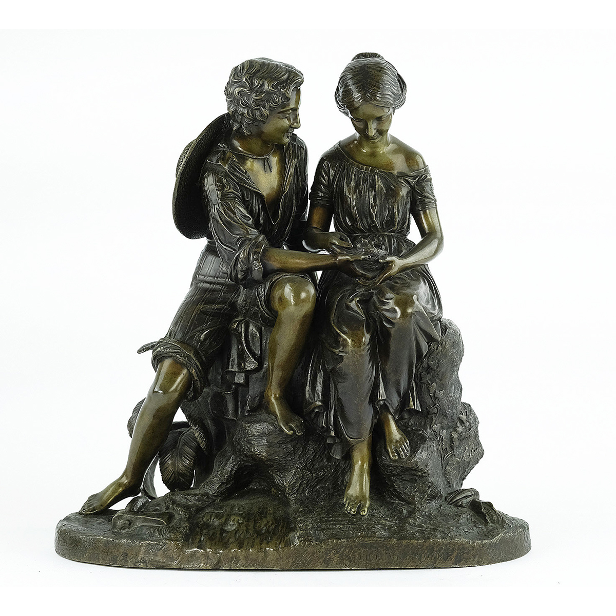 Bronze Lovers Statue