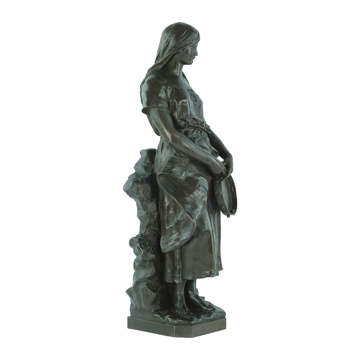 Girl With Hand Drum Statue