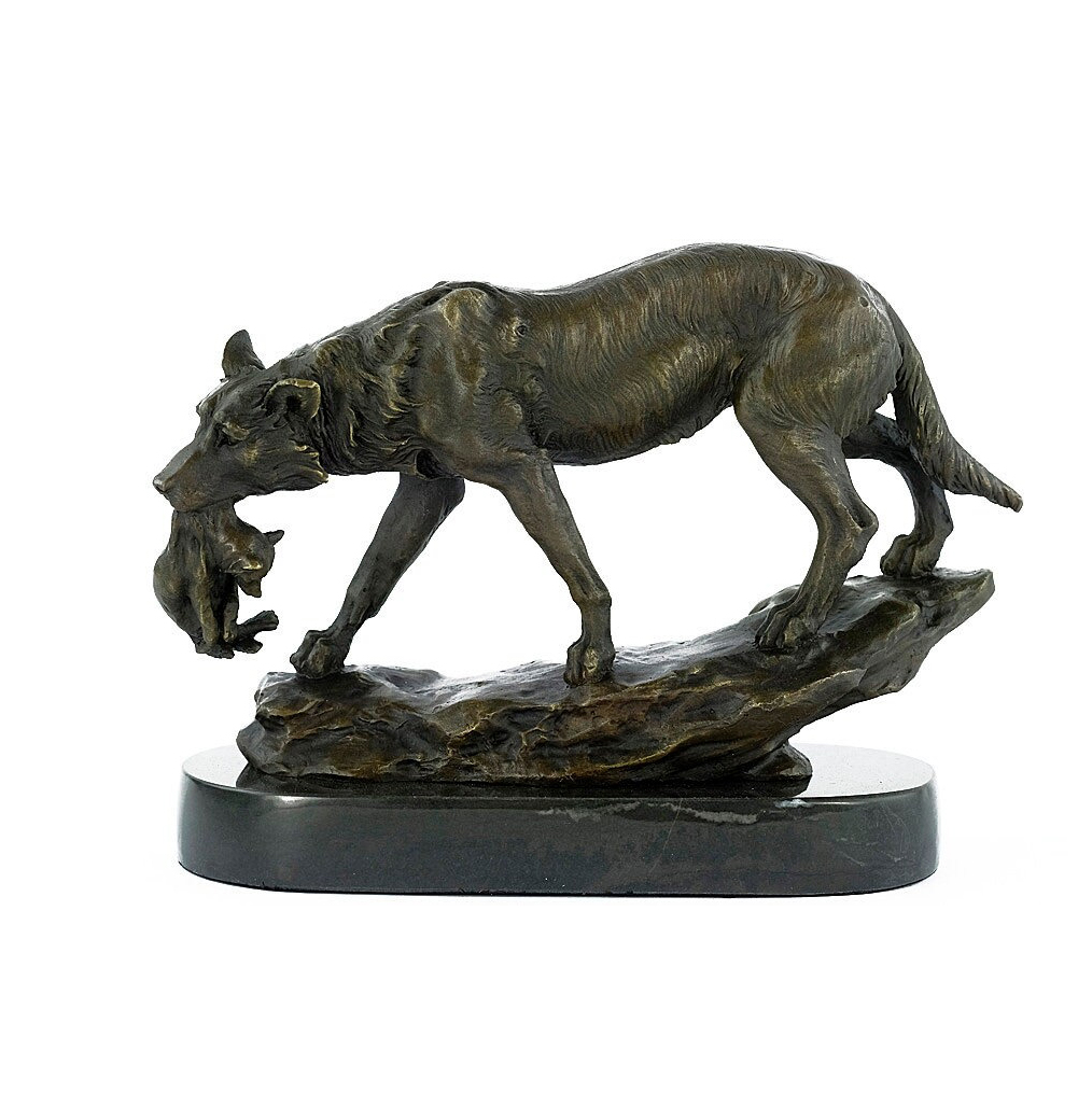 Bronze Wolf Statue