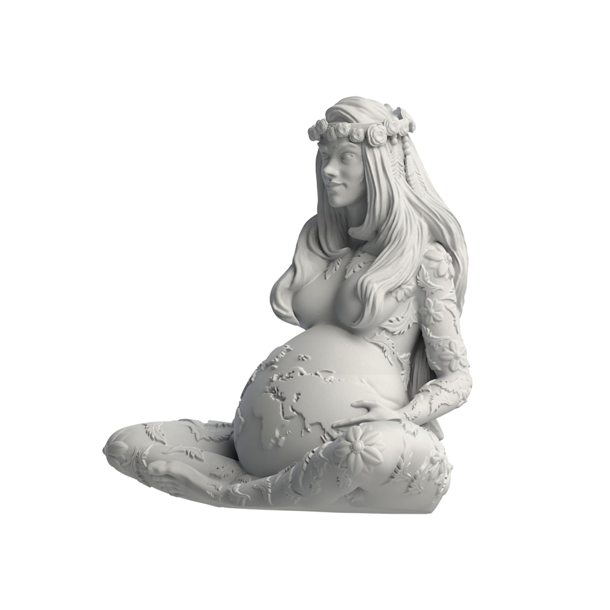 Pregnant Mother Earth Statue