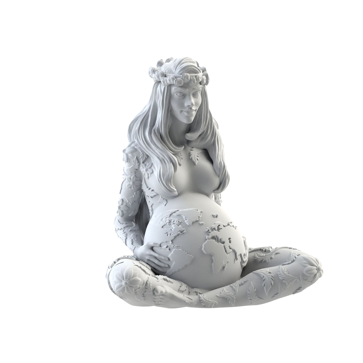 Pregnant Mother Earth Statue