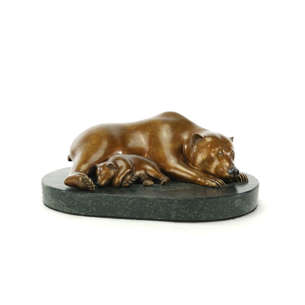 Bronze Grizzly Bear Statue