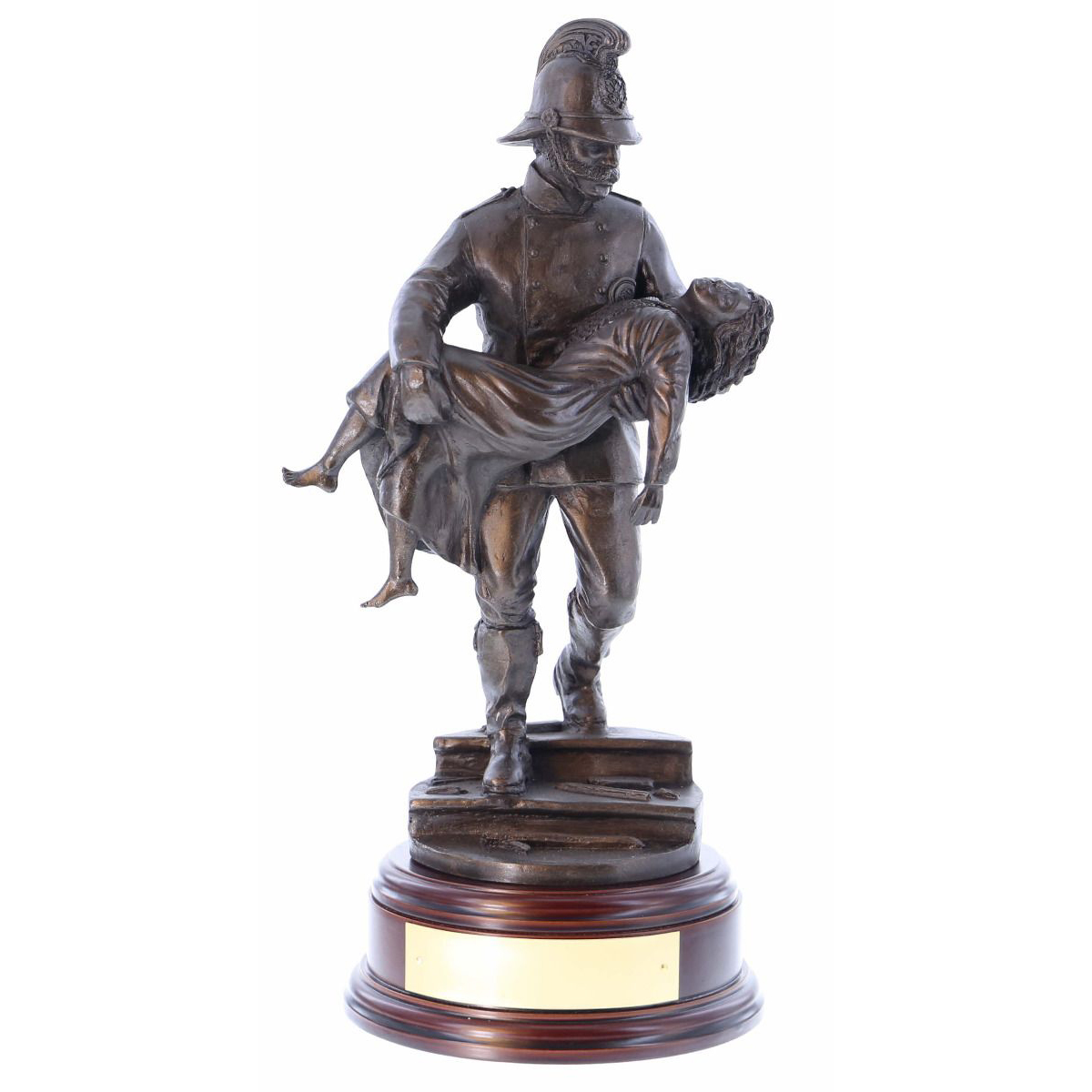 Bronze Fireman Statue