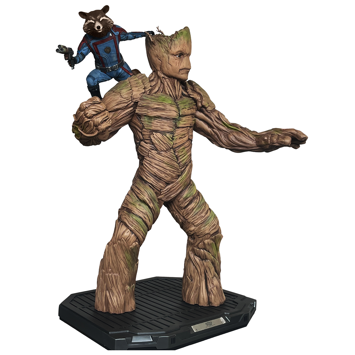 Groot and Rocket Raccoon Statue