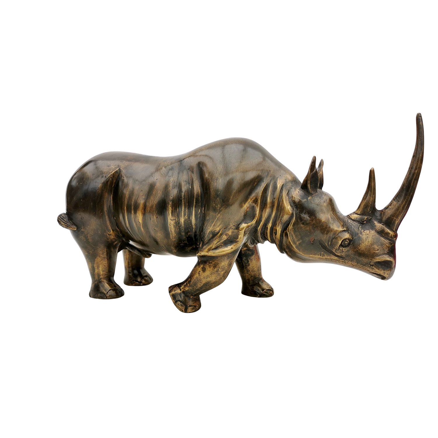 Brass Rhino Statue