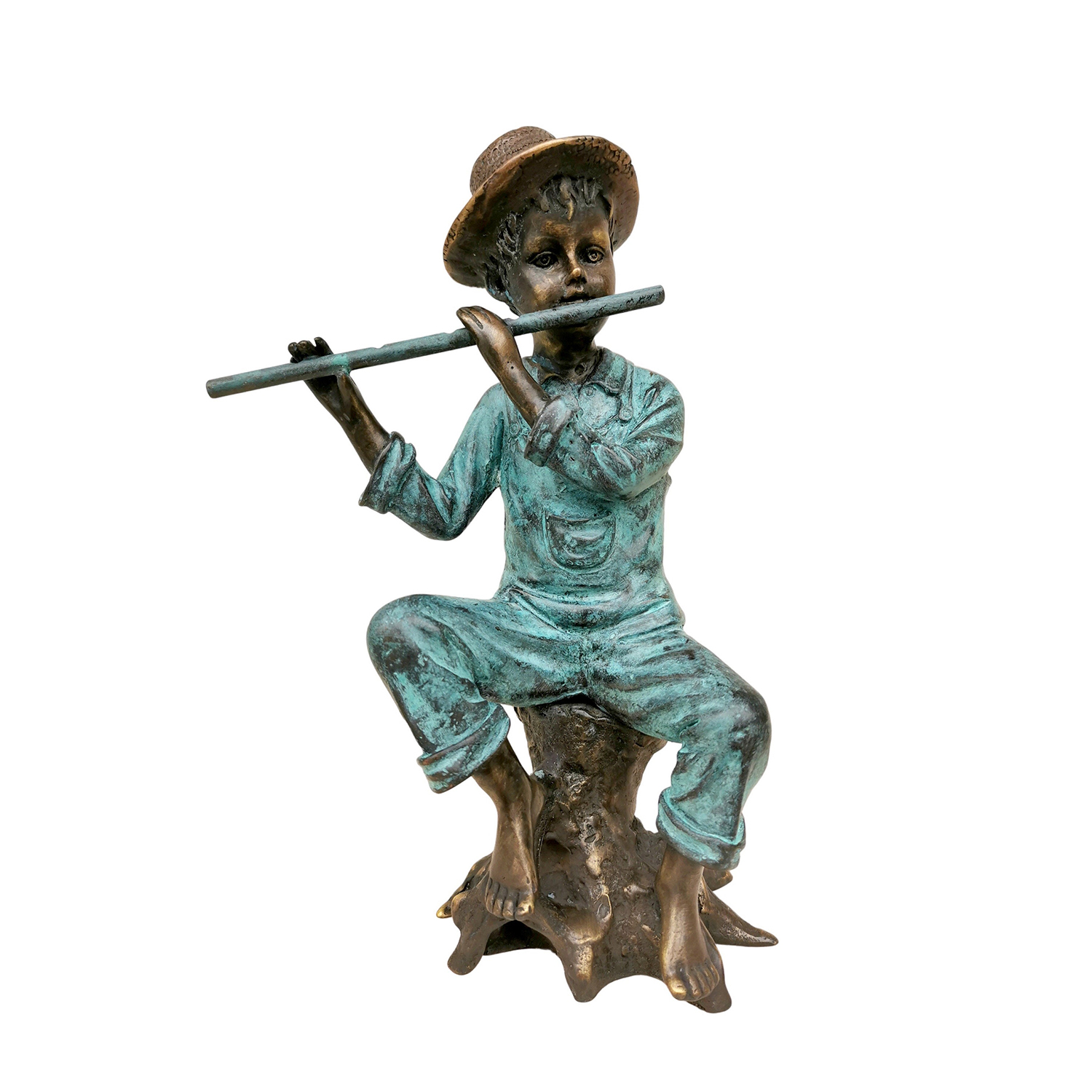 Boy Playing Flute Statue
