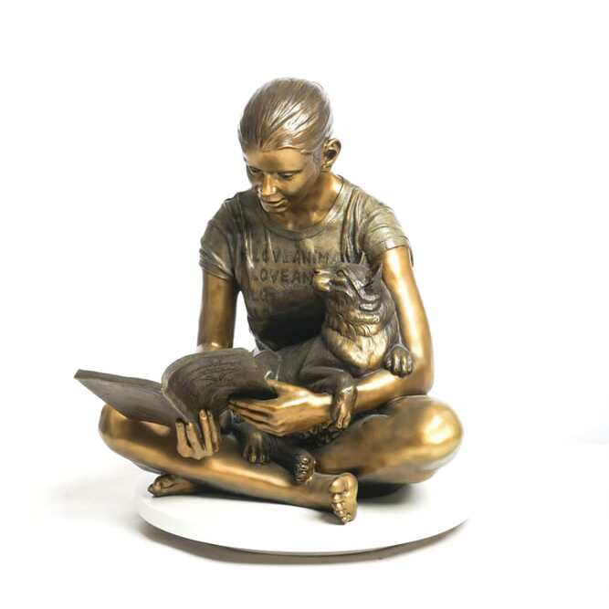 Girl Reading Book Sculpture