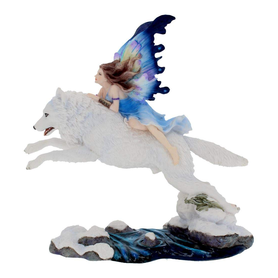 Fairy With Wolf Figurine