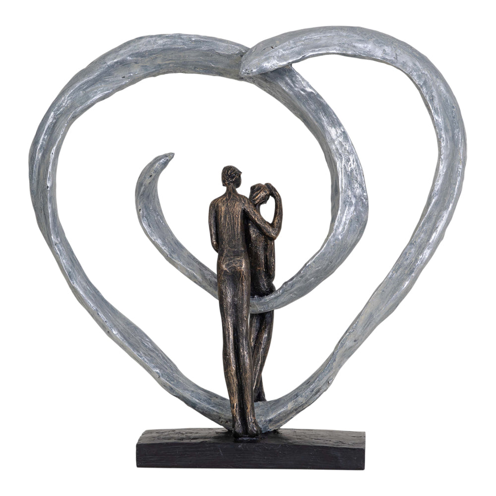 Couple in Heart Sculpture