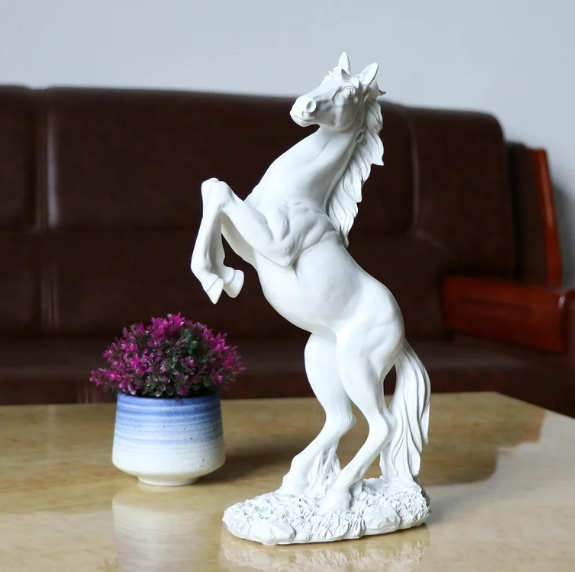 How do you clean a white horse statue?