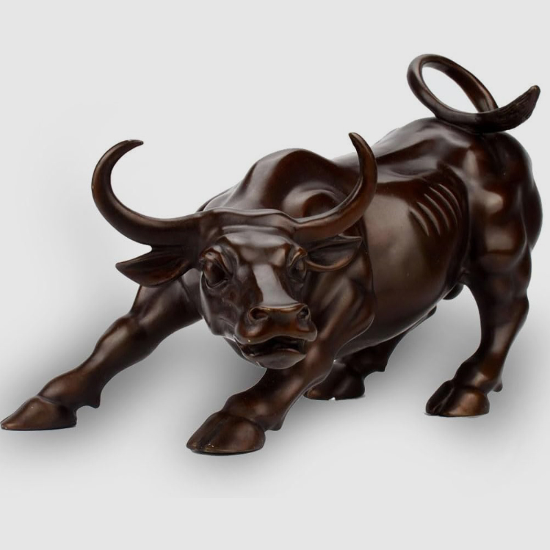brass bull sculpture