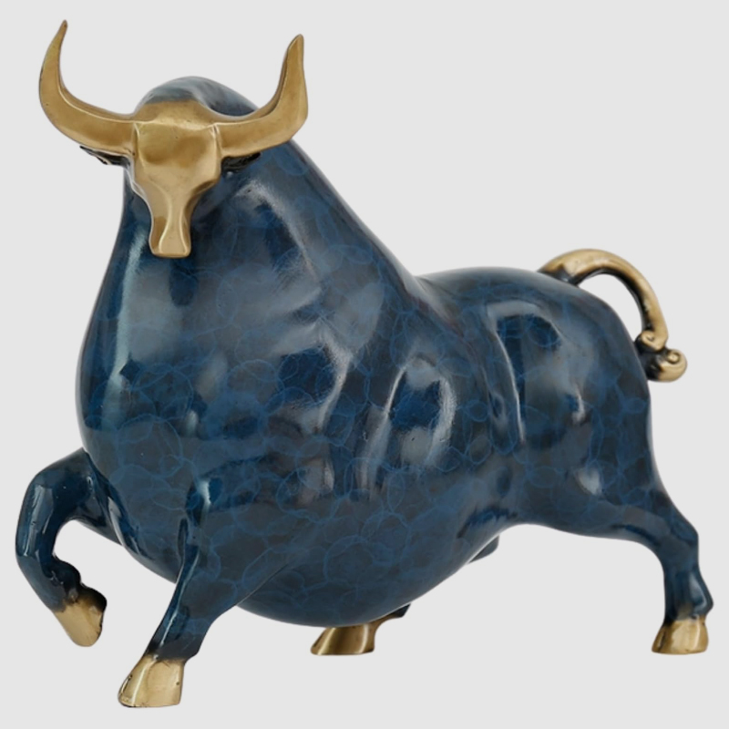 blue bull statue