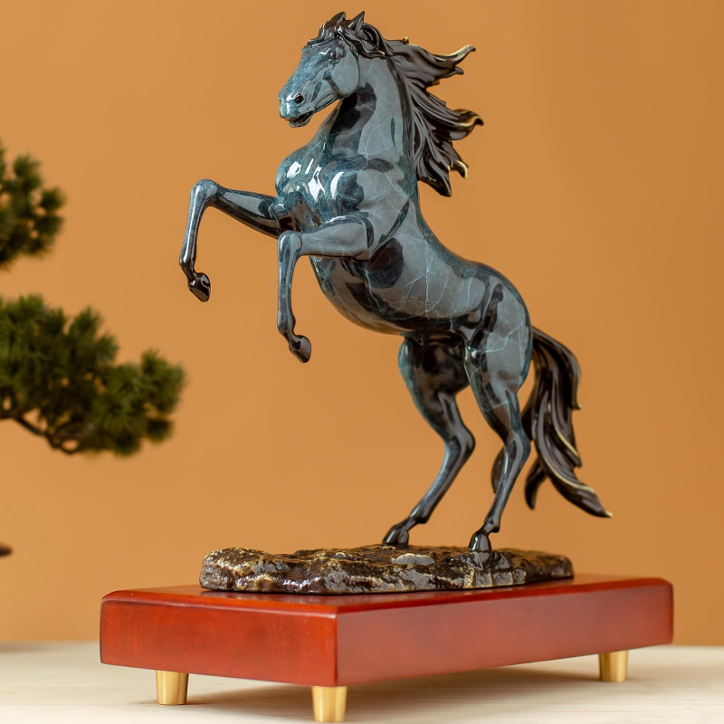 blue horse sculpture