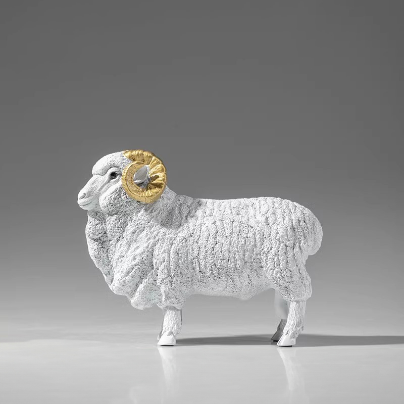 white sheep statue