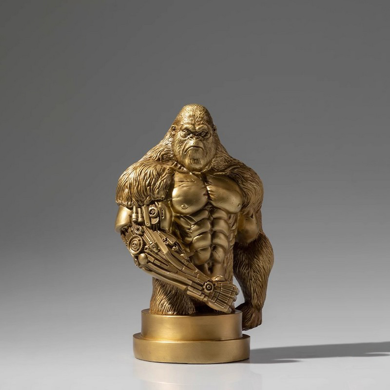 brass gorilla statue