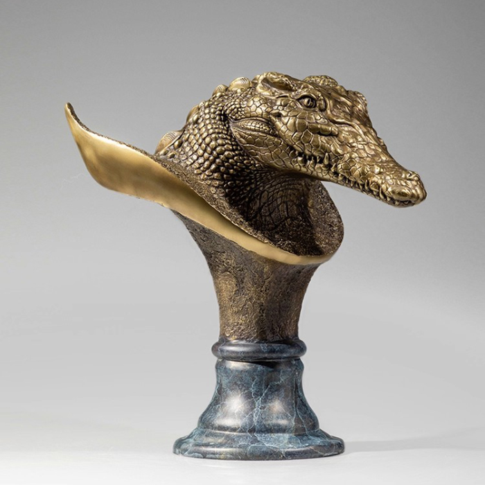 crocodile head sculpture