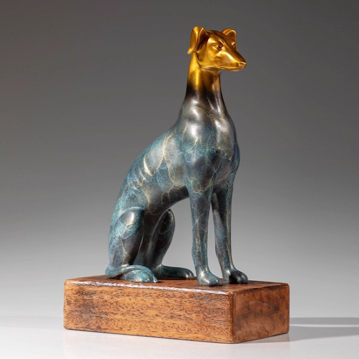 sitting dog sculpture