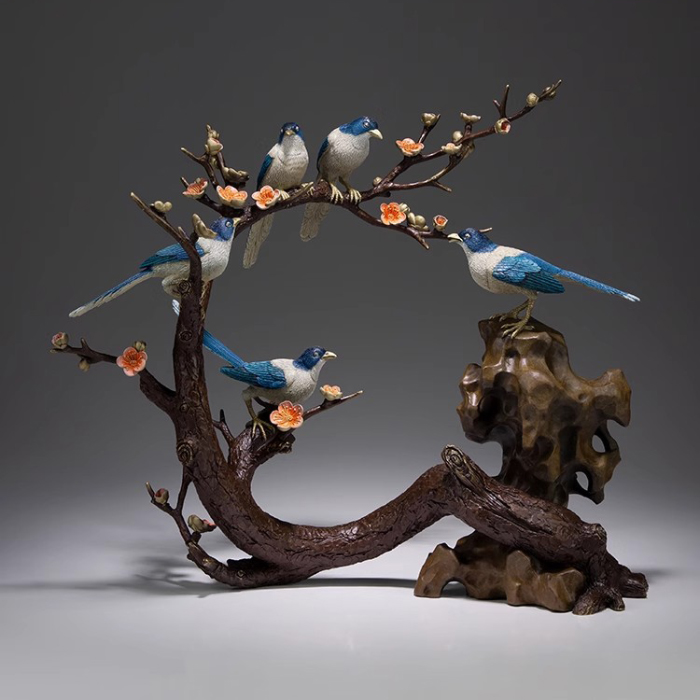 Metal Birds on a Branch