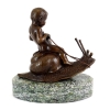 Boy Riding On Snail Statue